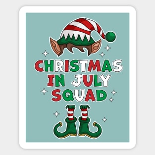 Christmas In July Squad Funny Summer Xmas Elf Sticker